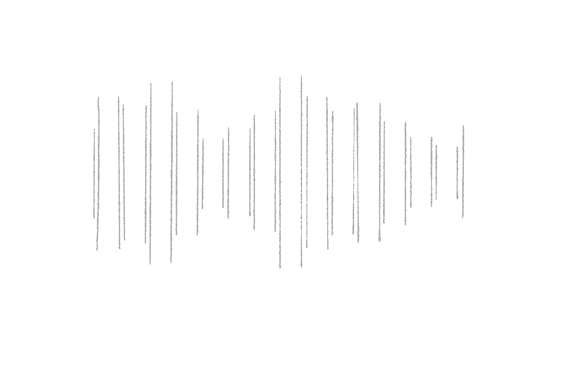 Animated vibrating vertical lines that are meant to look like spines of books