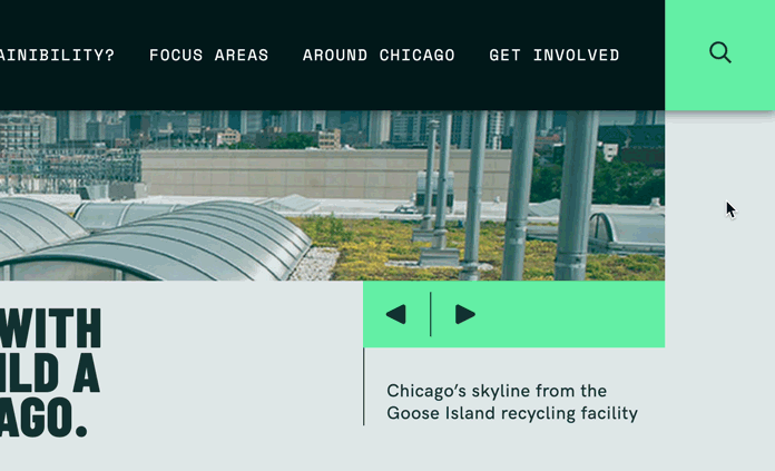 Animation of search bar rollover